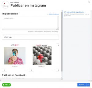 Carrusel de imágenes para Ig desde Facebook