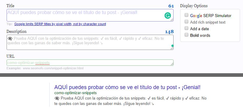 Cómo optimizar un snippet con seo mofo